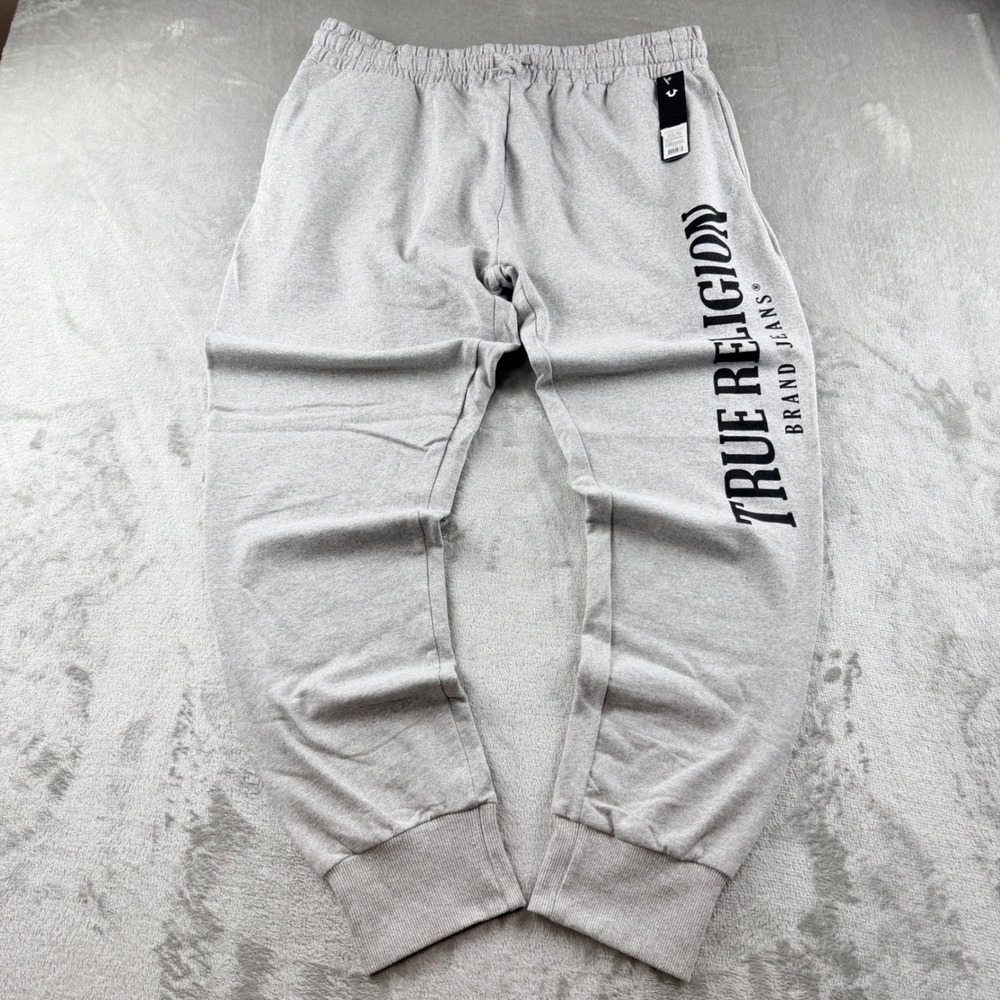 True Religion Men's Large Lounge Wear Jogger Sweatpants Gray NWT
